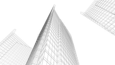 Soyut mimari arkaplan, 3d illüstrasyon