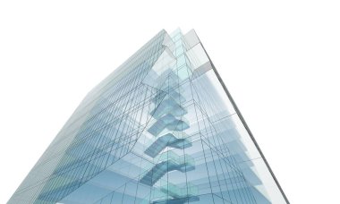 Soyut geometrik mimari arkaplan, 3 boyutlu illüstrasyon