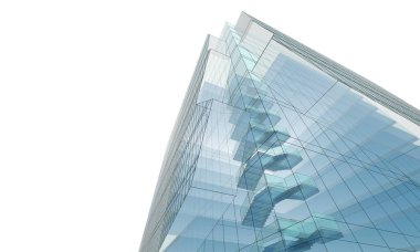 Soyut geometrik mimari arkaplan, 3 boyutlu illüstrasyon