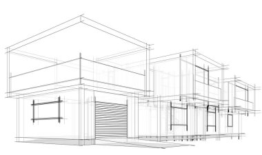 Modern bina çizimi, mimari çizim