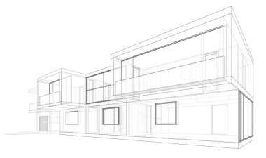 Modern bina çizimi, mimari çizim