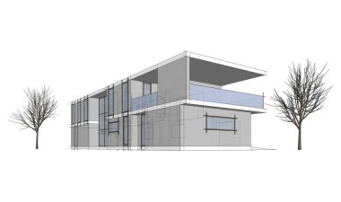 Modern bina çizimi, mimari çizim