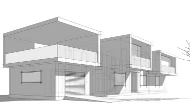 Modern bina çizimi, mimari çizim