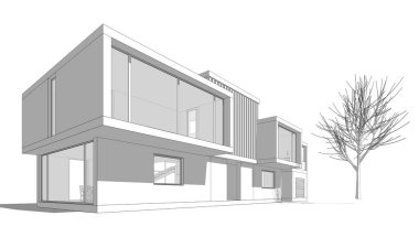 Modern bina çizimi, mimari çizim