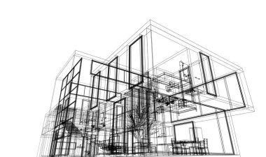 Modern bina çizimi, mimari çizim