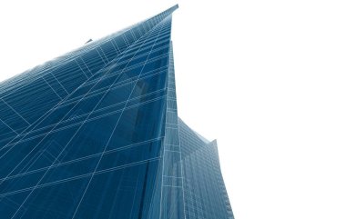 Soyut geometrik mimari arkaplan, 3 boyutlu illüstrasyon