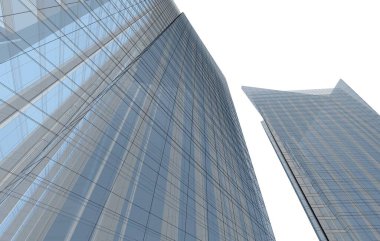 Soyut geometrik mimari arkaplan, 3 boyutlu illüstrasyon