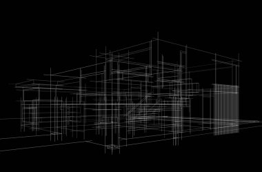 Modern bina çizimi, mimari çizim   