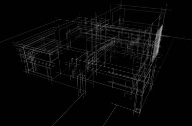 Modern bina çizimi, mimari çizim   