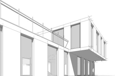 Modern bina çizimi, mimari çizim   