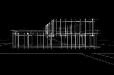 Modern bina çizimi, mimari çizim   