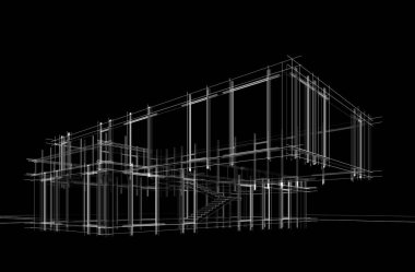 Modern bina çizimi, mimari çizim   