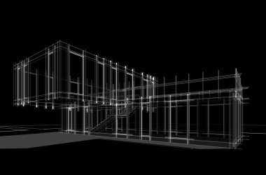 Modern bina çizimi, mimari çizim   