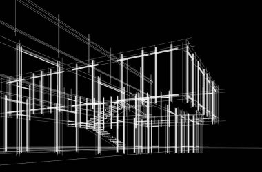 Modern bina çizimi, mimari çizim   