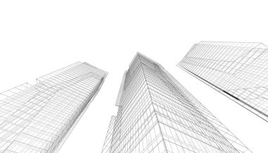 Mimari Bina 3D illüstrasyon, 3D görüntüleme