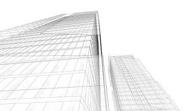 Mimari Bina 3D illüstrasyon, 3D görüntüleme