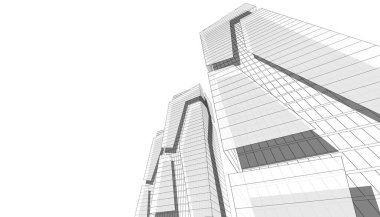 Mimari Bina 3D illüstrasyon, 3D görüntüleme