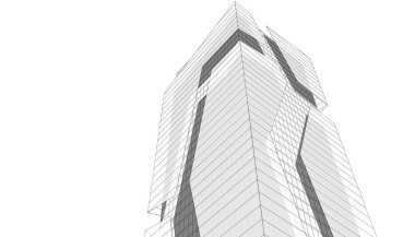 Mimari Bina 3D illüstrasyon, 3D görüntüleme