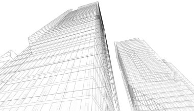 Mimari Bina 3D illüstrasyon, 3D görüntüleme