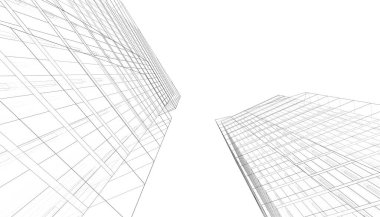 Mimari Bina 3D illüstrasyon, 3D görüntüleme