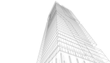 Mimari Bina 3D illüstrasyon, 3D görüntüleme