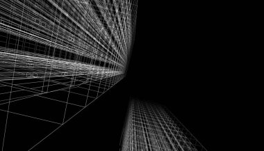 Mimari Bina 3D illüstrasyon, 3D görüntüleme