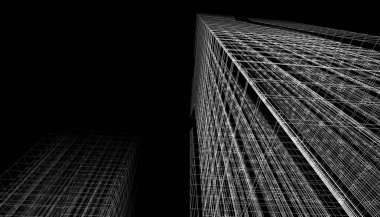 Mimari Bina 3D illüstrasyon, 3D görüntüleme