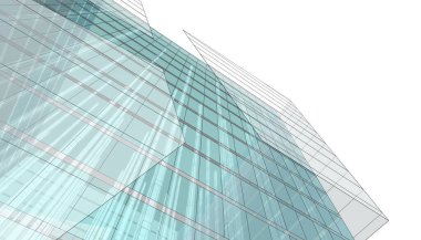 Mimari Bina 3D illüstrasyon, 3D görüntüleme