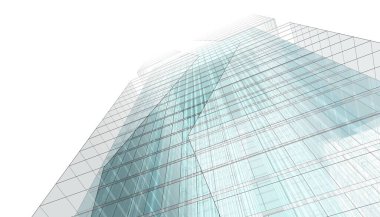 Mimari Bina 3D illüstrasyon, 3D görüntüleme