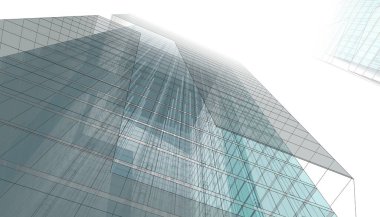 Mimari Bina 3D illüstrasyon, 3D görüntüleme