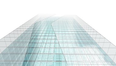 Mimari Bina 3D illüstrasyon, 3D görüntüleme