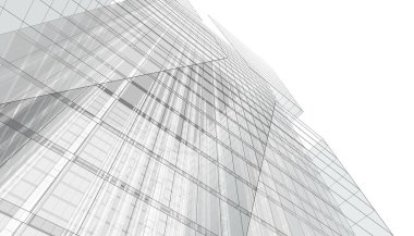 Mimari Bina 3D illüstrasyon, 3D görüntüleme