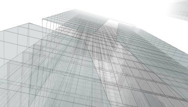 Mimari Bina 3D illüstrasyon, 3D görüntüleme