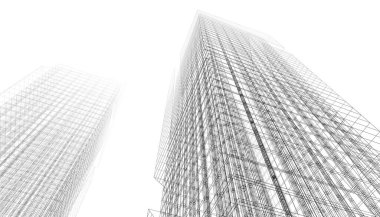 Mimari Bina 3D illüstrasyon, 3D görüntüleme