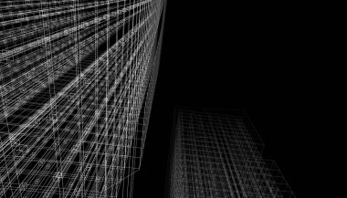 Mimari Bina 3D illüstrasyon, 3D görüntüleme