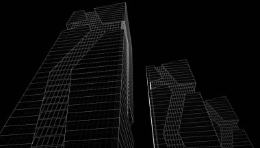 Mimari Bina 3D illüstrasyon, 3D görüntüleme