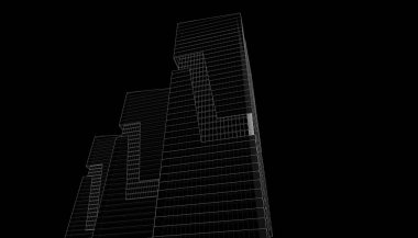 Mimari Bina 3D illüstrasyon, 3D görüntüleme