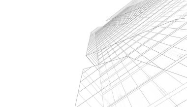 Mimari Bina 3D illüstrasyon, 3D görüntüleme