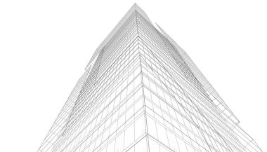 Mimari Bina 3D illüstrasyon, 3D görüntüleme