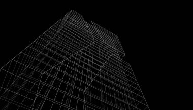 Mimari Bina 3D illüstrasyon, 3D görüntüleme