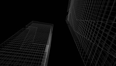 Mimari Bina 3D illüstrasyon, 3D görüntüleme