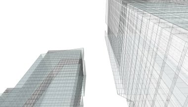 Mimari Bina 3D illüstrasyon, 3D görüntüleme