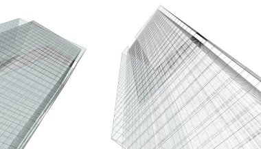 Mimari Bina 3D illüstrasyon, 3D görüntüleme