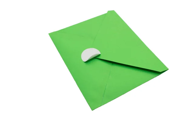 Envelope Verde Sobre Fundo Transparente Envelope Com Envelope Stickeren Fundo — Fotografia de Stock