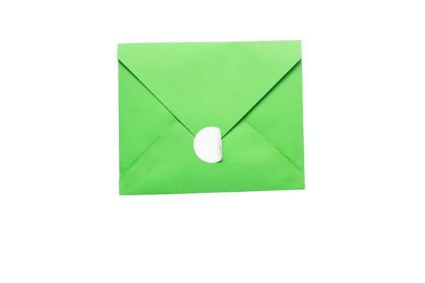 Şeffaf Bir Arkaplanda Yeşil Bir Zarf Şeffaf Bir Arkaplanda Yapışkan — Stok fotoğraf