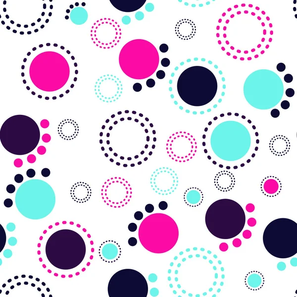 Colorful Geometric Pattern Circles Vector Seamless Colorful Geometric Background Printing — Stock Vector