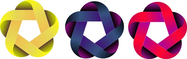 Conjunto Logotipo Infinito Vetor Isolado Delinear Coleção Geométrica Formas Impossíveis — Vetor de Stock