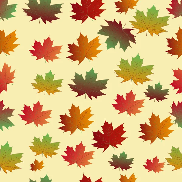 Vektorové Podzimní Hladké Listy Javoru Podzimní Barvy Javorový List Různých — Stockový vektor