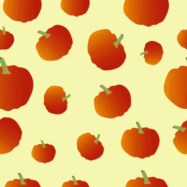 Vektör pürüzsüz desen - Kabaklar - Sonbahar teması- kabak deseni