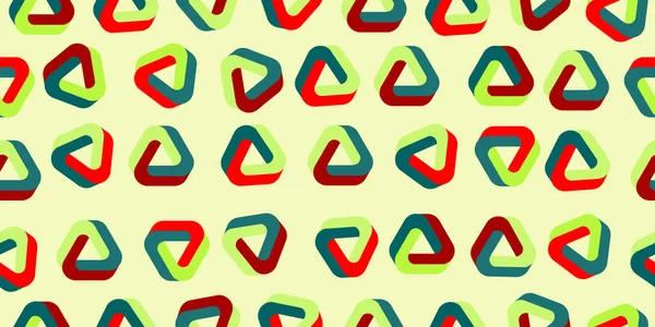 Vektor Varrat Nélküli Tricolor Lehetetlen Háromszögek Minta Világossárga Háttér — Stock Vector
